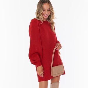 Show Me Your MuMu Dixon red knit sweater dress